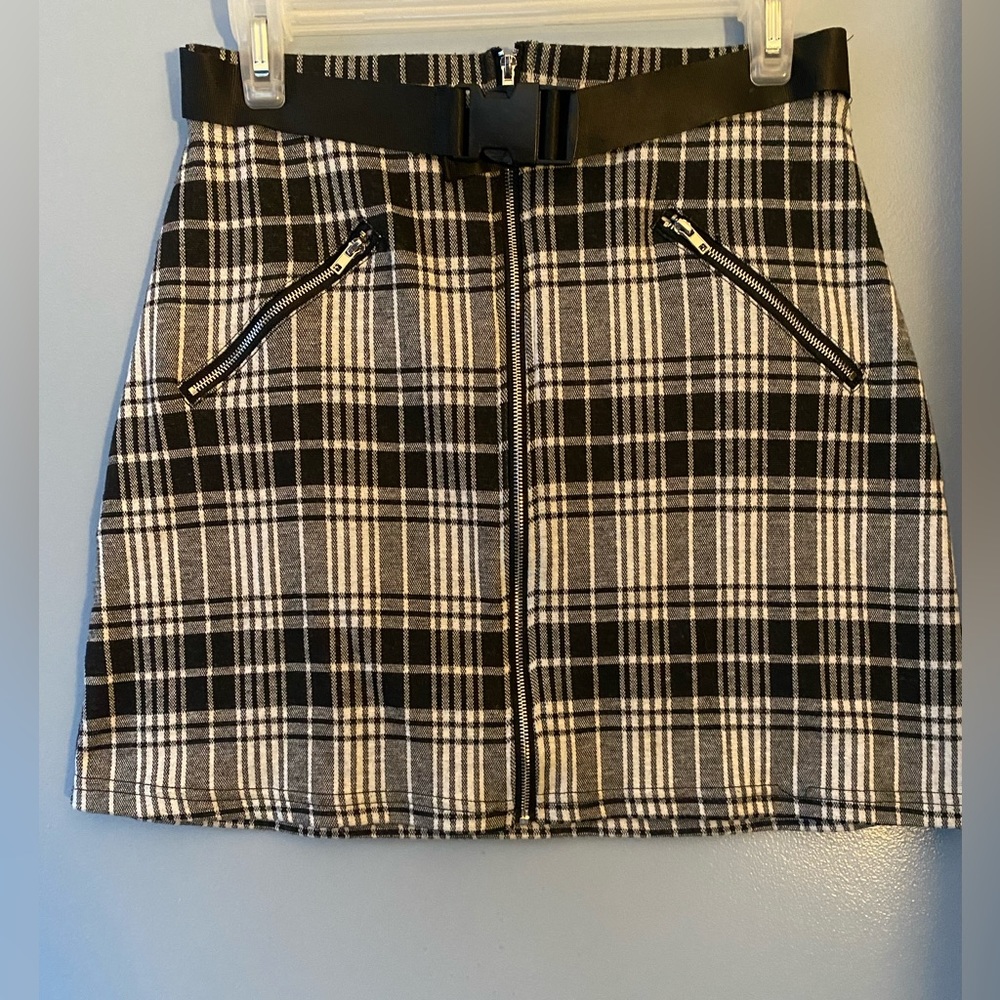 Plaid Front Zippered Mini